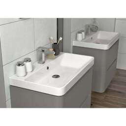 Bathstore Amalfi 2 Door Grey Floor Standing Basin Unit 600mm - thumbnail 3