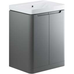 Bathstore Amalfi 2 Door Grey Floor Standing Basin Unit 600mm