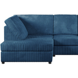 Luxor Marine Blue 4 Seater Jumbo Cord L Shaped Left Hand Corner Sofa - thumbnail 3