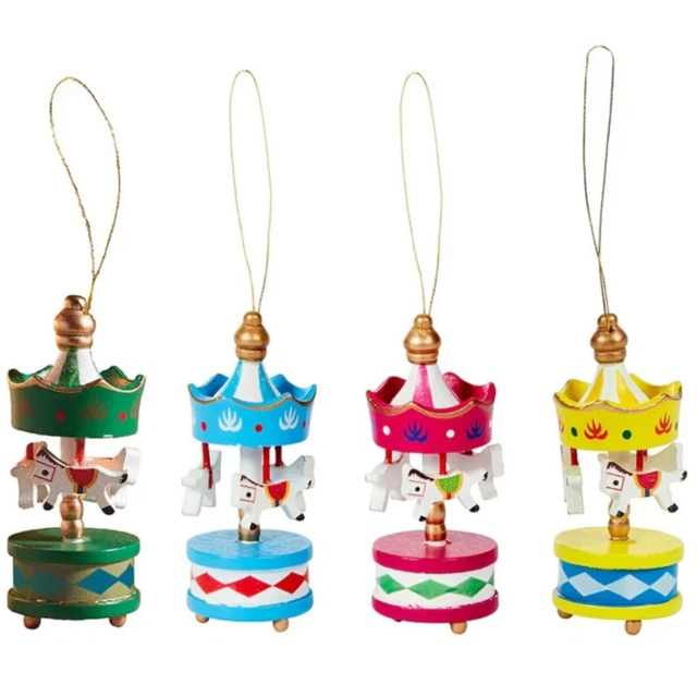 Marco Paul Carousel 4 Piece Christmas Tree Decoration Set - image 1