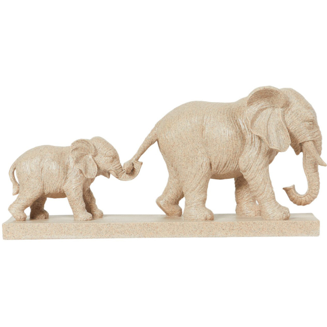 Natural Polyresin Elephant 21 x 46cm Plaque - image 1