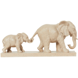 Natural Polyresin Elephant 21 x 46cm Plaque