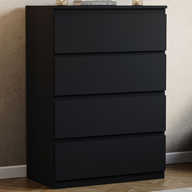 Vida Designs Denver 4 Drawer Black Chest of Drawers - image 1