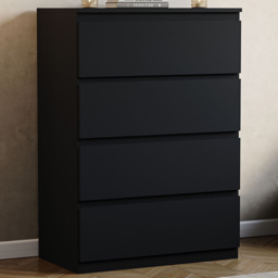 Vida Designs Denver 4 Drawer Black Chest of Drawers - thumbnail 1