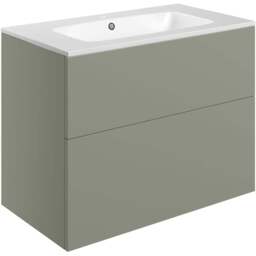 Bathstore Wharton 2 Door Green Wall Hung Basin Unit 815mm - thumbnail 1