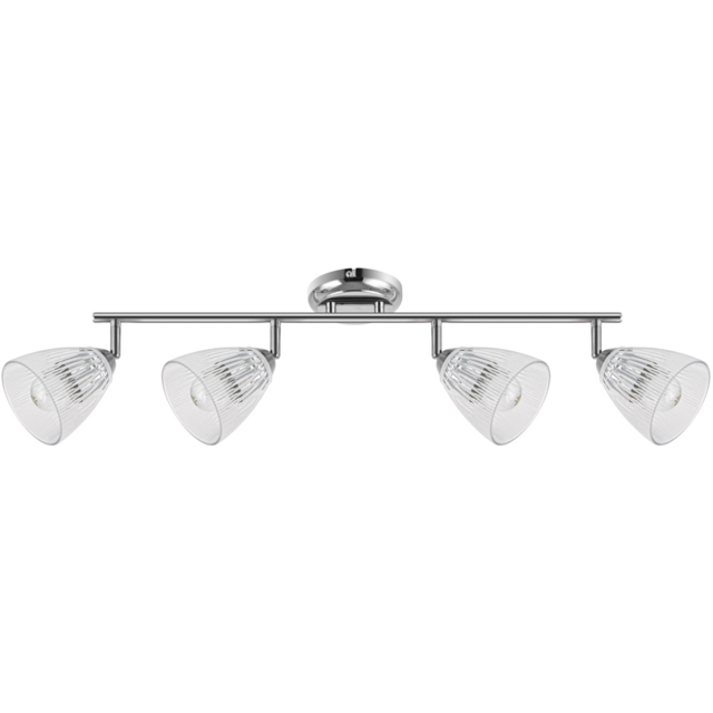 Cosylyte Athella Bathroom 4 Light Ribbed Glass Spotlight - image 1