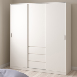 Furniture To Go Naia 3 Door 3 Drawer White Wardrobe - thumbnail 1