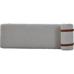 Living and Home 2 Seater Light Grey Cylindrical Bolster Chaise Lounge Bench - thumbnail 4