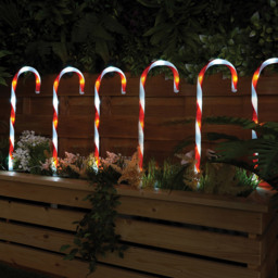 Xmas Haus 6 Pack Multicolour LED Light Christmas Candy Cane Festive Decoration