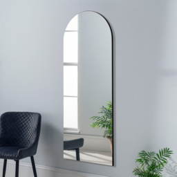 Yearn Black Arched Full Length Wall Mirror 150 x 60cm - thumbnail 2