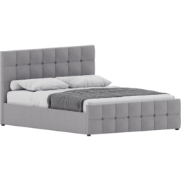 Vida Designs Valentina King Size Light Grey Linen Ottoman Bed with Gel Memory Foam Mattress - thumbnail 2