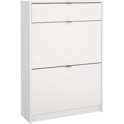 Florence Single Drawer 2 Flip Down Door White Shoes Cabinet - thumbnail 2