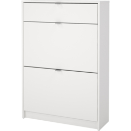 Florence Single Drawer 2 Flip Down Door White Shoes Cabinet - thumbnail 4
