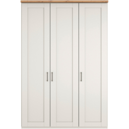 Homebase Truro Boak and White 3 Door Hinged Wardrobe with Slate Handles - thumbnail 3