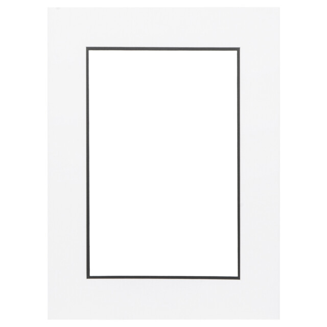 White and Black Double Picture Photo Frame with Mount 12 x 8 inch