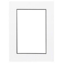 White and Black Double Picture Photo Frame with Mount 12 x 8 inch
