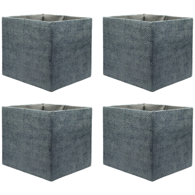 Homebase Patterned Blue Cube Storage Insert 4 Pack - image 1