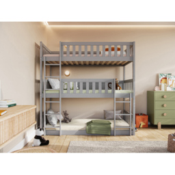 Flair Bea Grey Triple High Wooden Bunk Bed - thumbnail 4