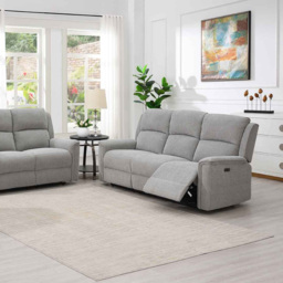 Eastside 3 Seater Light Grey Power Recliner Sofa - thumbnail 3