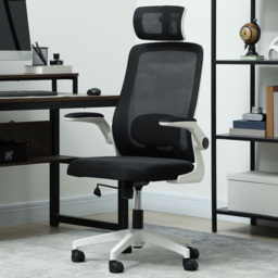 Portland Black Mesh Office Chair with Headrest - thumbnail 1