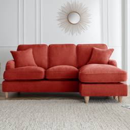 The Vienna 3 Seater Apricot Right Hand Chaise Sofa