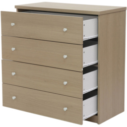 Core Products Freya Smoked Oak Foil Finish 4 Drawer Chest of Drawers - thumbnail 3