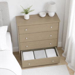 Core Products Freya Smoked Oak Foil Finish 4 Drawer Chest of Drawers - thumbnail 4