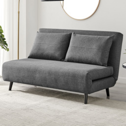 Furniturebox Billie 2 Seater Dark Grey Sofa Bed - thumbnail 1