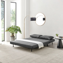 Furniturebox Billie 2 Seater Dark Grey Sofa Bed - thumbnail 3