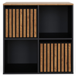 GFW Kube Black and Walnut 2 Drawer 2 Shelf Storage Unit - thumbnail 3