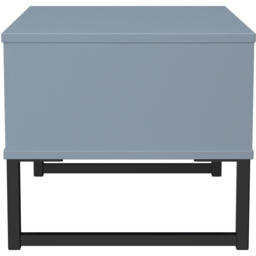 Crowndale Fluted Single Drawer Denim Blue Wide Side Table Ready Assembled - thumbnail 3