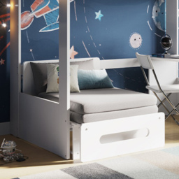 Flair Cosmic Wooden White High Sleeper with Charcoal Grey Futon - thumbnail 2