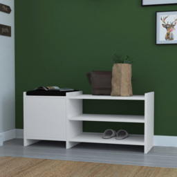 GFW Munslow White Shoe Storage Bench - thumbnail 3