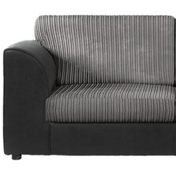 Luxor 5 Seater Black and Grey Jumbo Cord Sofa Set with Full Back - thumbnail 3