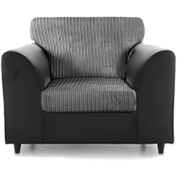 Luxor 5 Seater Black and Grey Jumbo Cord Sofa Set with Full Back - thumbnail 4