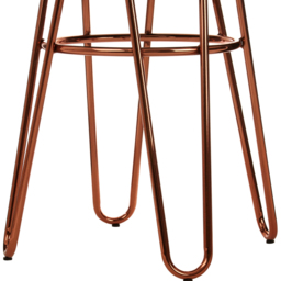Premier Housewares District Black Faux Fur Bar Stool with Rose Gold Hairpin Legs - thumbnail 3