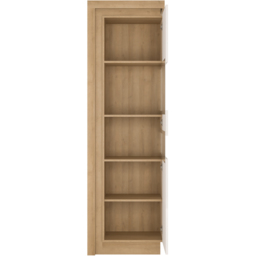 Florence Lyon Single Door Riviera Oak and White Display Cabinet with LED Lighting - thumbnail 3