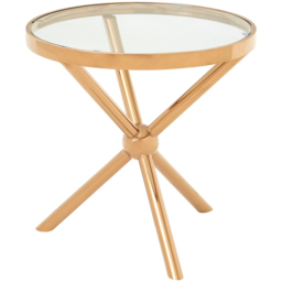 Premier Housewares Novo Rose Gold Round Side Table - thumbnail 2