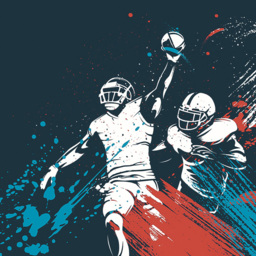 Origin Murals American Footballers Paint Splash Blue Wall Mural - thumbnail 2