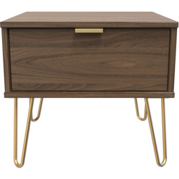 Crowndale Hong Kong Single Drawer Carini Walnut Wide Side Table Ready Assembled - thumbnail 3