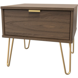 Crowndale Hong Kong Single Drawer Carini Walnut Wide Side Table Ready Assembled - thumbnail 2