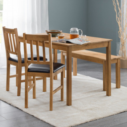 Julian Bowen Coxmoor Oak 4 Seater Rectangular Dining Bench Set