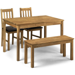 Julian Bowen Coxmoor Oak 4 Seater Rectangular Dining Bench Set - thumbnail 2