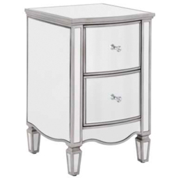Birlea Elysee 2 Drawer Mirrored Bedside Table - thumbnail 2