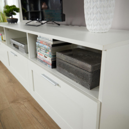 Home Source Latham 3 Drawer White Gloss Storage Unit - thumbnail 4