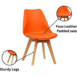 Portland Multicolour Faux Leather Plastic Wooden 4 Seater Dining Set - thumbnail 4