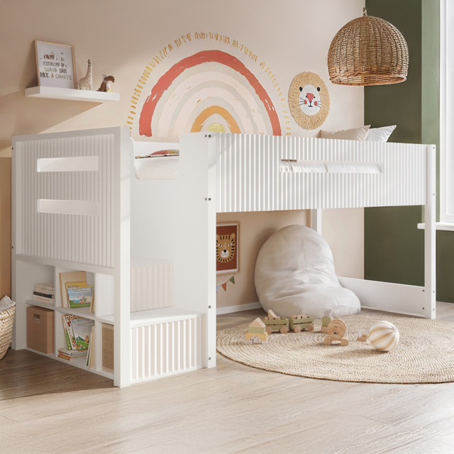 Flair Luca White Ribbed Mid Sleeper - image 1
