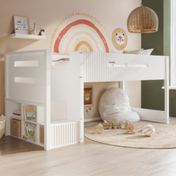 Flair Luca White Ribbed Mid Sleeper - thumbnail 1