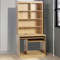 R White Cabinets Brown 6 Shelf Computer Desk with Hutch - thumbnail 1