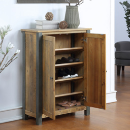 Baumhaus Urban Elegance 5 Shelf Reclaimed Wood Shoe Cabinet - thumbnail 2